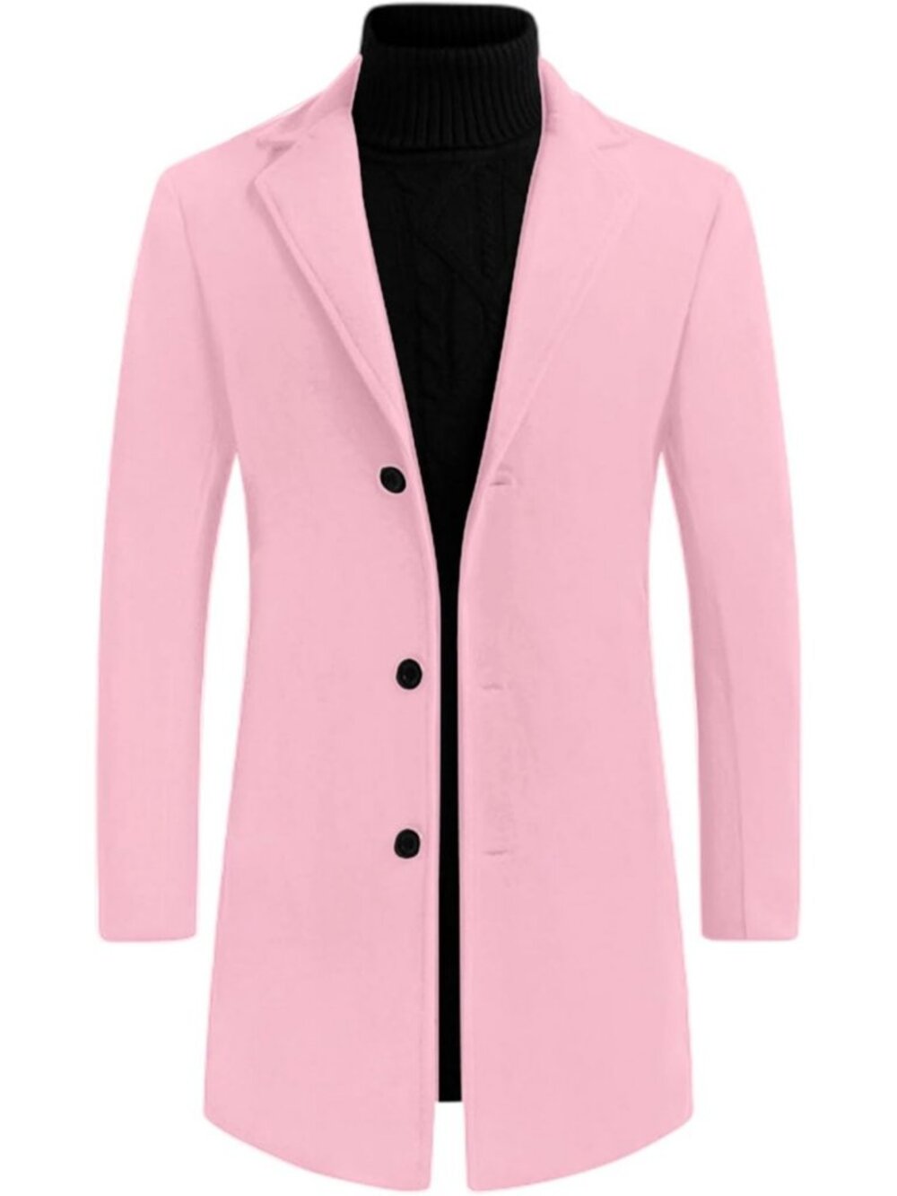 Stylish Slim Fit Men's Trench Coat - Winter Notched Lapel Long Overcoat